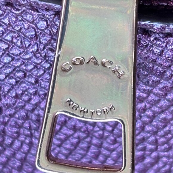 Coach Metallic Purple Cross Grain Mini Brooke Carryall Satchel-LIKE NEW - Picture 15 of 16